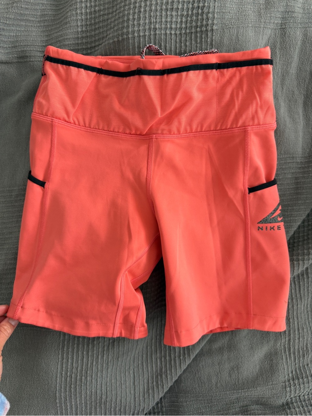 Nike Trail Coral High-Waist Bike Shorts with Pocket Trim